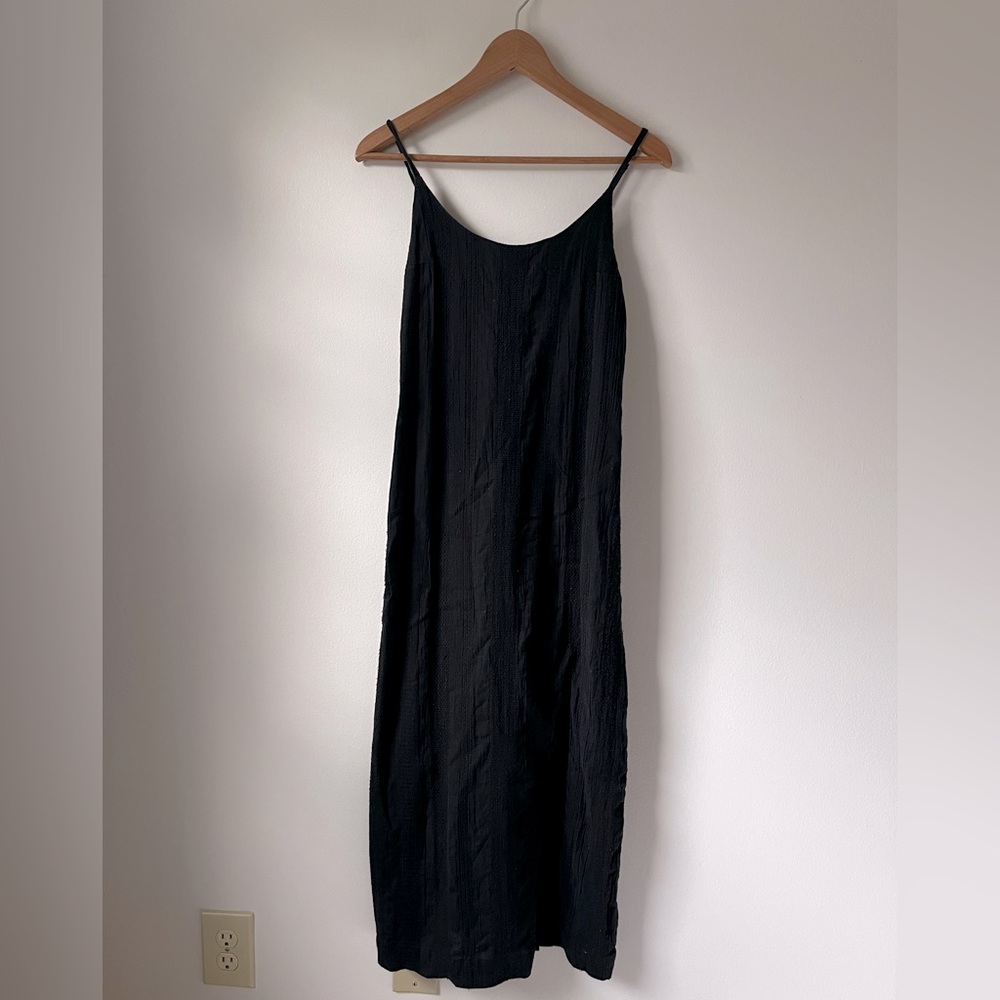 women’s free people linen and cotton black dress small